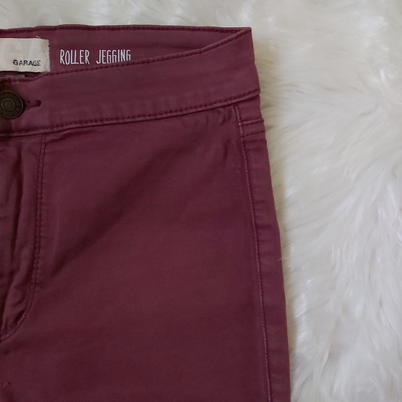 Garage Vintage Cotton Burgendy Ankle Length Jeggings - Picture 4 of 8